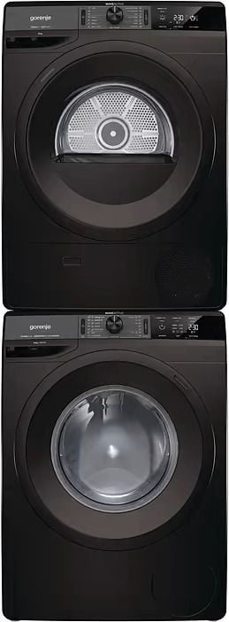 Стиральная машина Gorenje WEI843B, черная и сушильная машина Gorenje DE82ILB/G